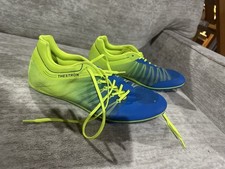 Thestron Track  Field racing shoes neon blue with spikes size EUR 45 And US 11
