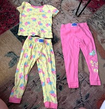 Peppa pig set of 3 toddler pink yellow girls pajamas bundle