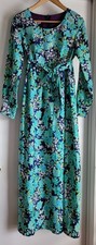 Chas. L. Lewis Maxi Dress Floral Blue Women's Long Boho Vintage