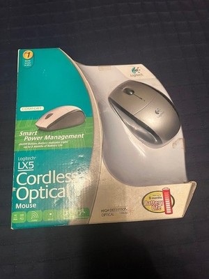 New Open Box Silver Logitech LX5 Cordless Optical  Computer Mouse