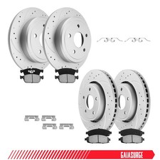 Front Rear Brake Ceramic Rotors Pads for 2005-2010 Jeep Grand Cherokee Commander