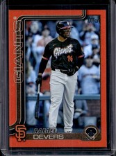 2025 Topps Update Rafael Devers Orange Rainbow Foil #/25 Giants