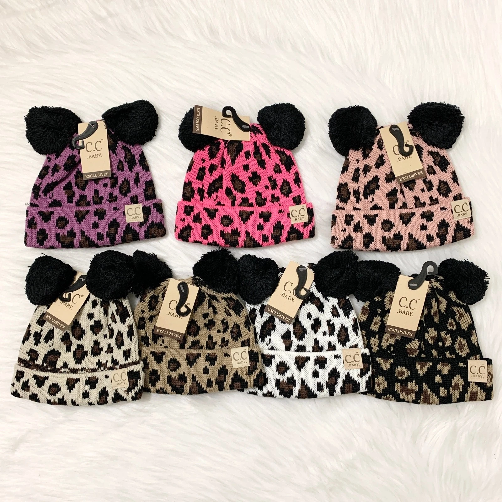 Baby C.C Double Pom Leopard Beanie, Winter Beanies, Premium Warm Cozy Baby Hats
Opens in a new windo
