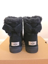 Ugg Women's Mini Bailey Suede Bow Size US 6 BLACK