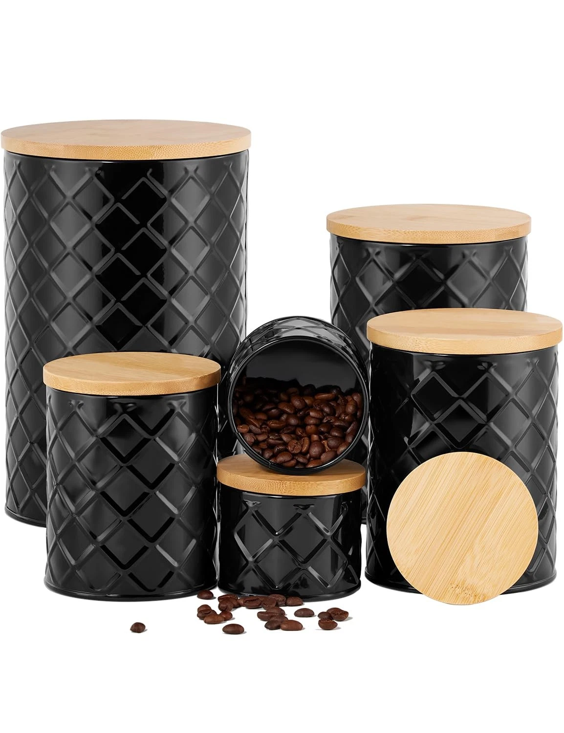 Kitchen Storage Containers for Countertop Set of 6,Food Containers with Airti...