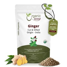Organic Way Ginger Root Cut  Sifted Zingiber officinale - Herbal Tea  Kosher