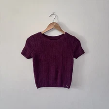 Women’s Hollister US S Burgundy Red Fuzzy Top