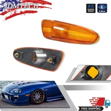 DEPO JDM Amber Bumper Side Marker Lights Pair For 1997-1998 Toyota Supra Mk.4