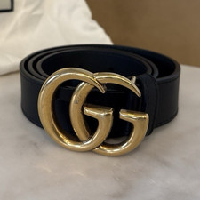 Gucci Marmont GG Black Leather Belt