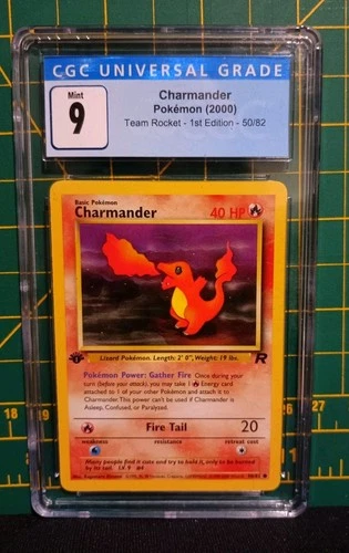 CGC 9 Charmander 50/82 Team Rocket 1st Edition Pokemon WOTC