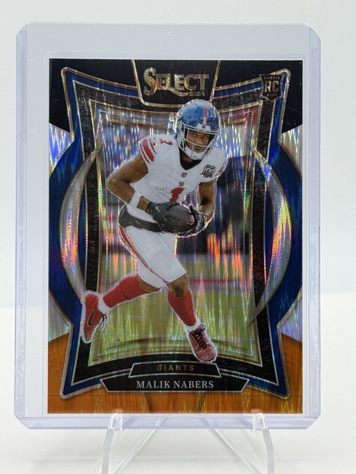 Malik Nabers 2024 Panini Select Black & Orange Prizm Shock RC 29 Rookie