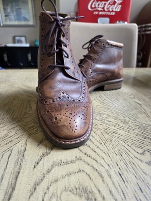 ECCO Boots Wingtip Brown Vitrus Borough Ankle Mens Size 7 Lace Up  Chukka 