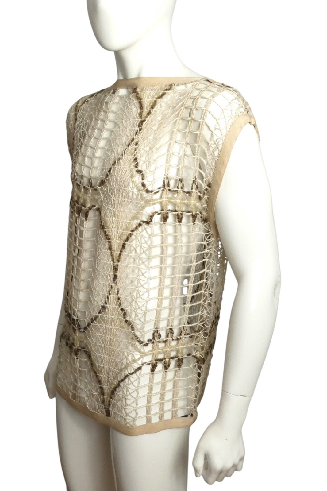 PIERRE CARDIN- 1978 Woven Floss Sleeveless Shirt, Size Medium image 5