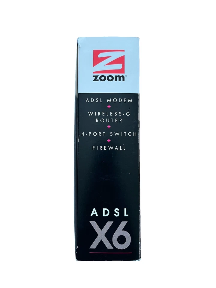 ZOOM X6 WIRELESS 4 PRODUCTS IN 1 ADSL MODEM WIRELESS-G ROUTER 2/2+ 125MBPS NEW - Image 3 of 4