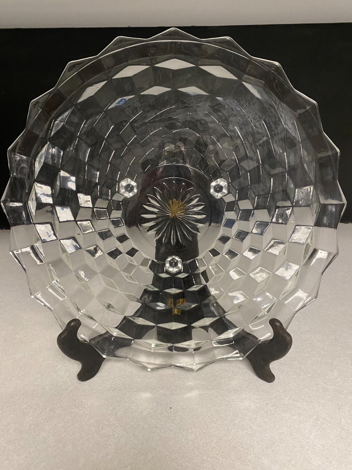 Indiana Glass Whitehall Cubist Cake/Serving Dish (3 footed)