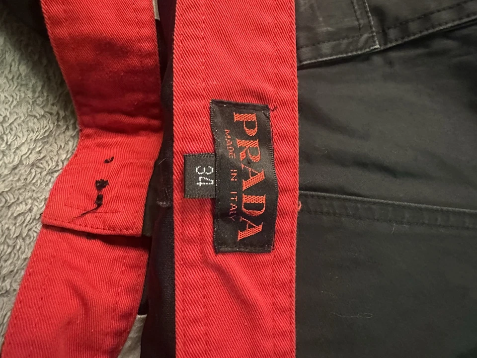 Prada Linea Rossa Sport Black Pants Red Triangle Logo Italy Men’s 34x28 - Image 3 of 4