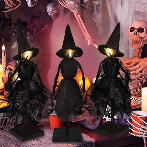 Fai da te Strega Decorazioni da Interno 3pz Primitivo Halloween Strega su Stan... - Foto 3 di 7