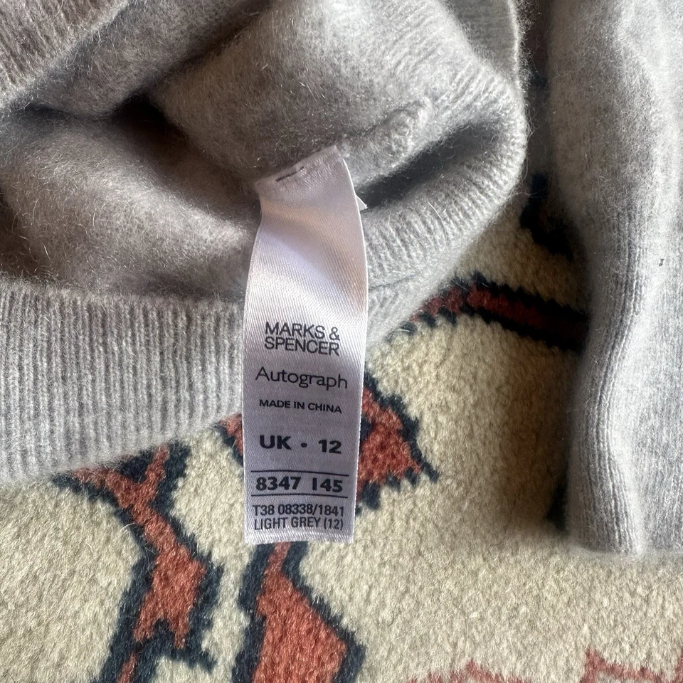 Suéter Autógrafo Marks & Spencer Niños 10/12 Gris Cachemira Cuello Redondo DEBE LEERSE Foto 2 de 4