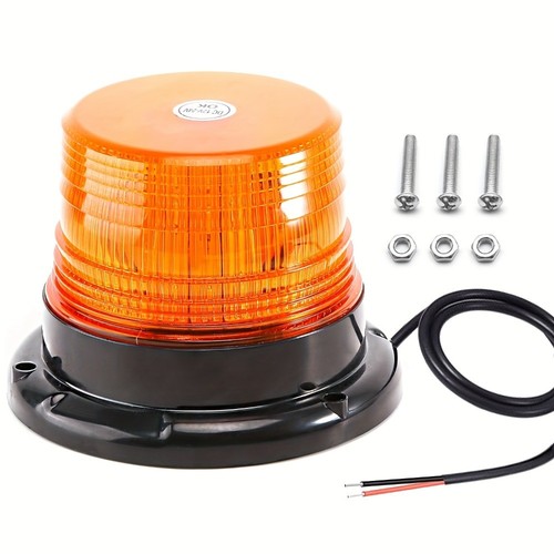Faro LED Rotante Luce Montaggio a Vite Cablato 12-24V per Camion Arancione LED - Foto 2 di 11