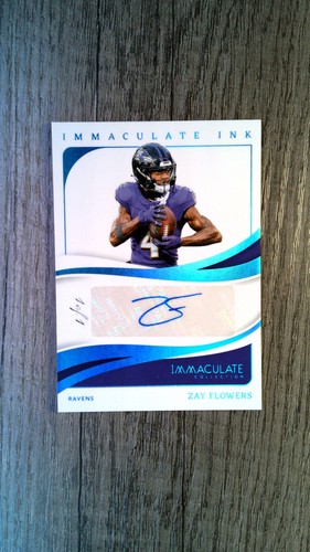 Zay Flowers 2024 Immaculate #IIZFS Immaculate Ink Auto Platinum 1/1