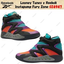 NEW REEBOK men\'s looney tunes instapump fury zone shoes in core black/utopic tea Reebok x Looney Tunes Instapump Fury Zone Black, Teal  main image 2