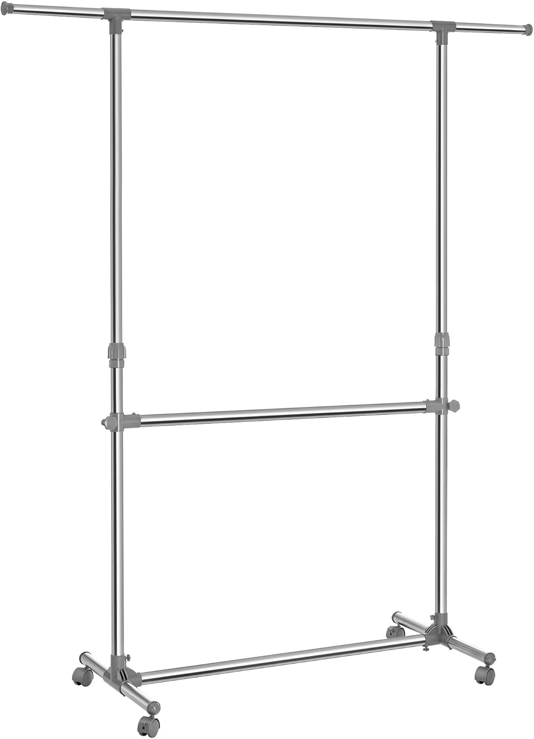 Porta Abiti a Rotelle Acciaio Cromato - Stand Appendiabiti Design Moderno