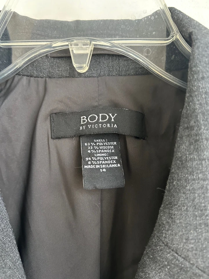 Blazer Body by Victoria Mujer Gris 3 Botones Completamente Forrado Talla 14 Trabajo Oficina Foto 4 de 4