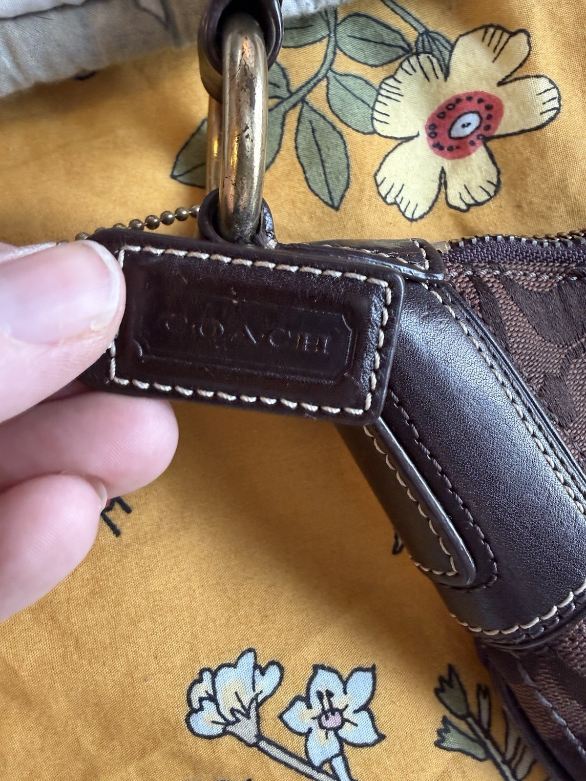 VTG Coach Signature Demi Hobo Shoulder Bag Purse Y2K 90s Glam RARE  Brown 2000s thumbnail 2