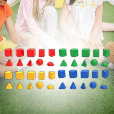 40 Pieces 3D Geometric Shapes Blocks Learning Toys Imagination Skills Math