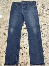 Levi's 501 Original Fit Jeans Men's 36x34 Distressed Straight Button Fly Denim