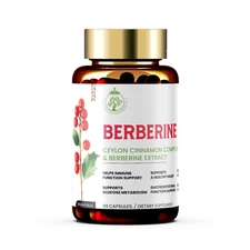 BERBERINE CAPSULE | DIATARY SUPPLEMENT | 100% ORGANIC | VEGAN | HALAL
