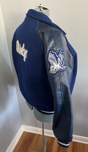 Vintage Neff Varsity Jacke Herren L "Dinky" Letterman's Class of 98 Eagle Wool - Bild 8 von 15