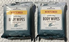 2 Packs Burts Bees Cooling Body Wipes With Eucalyptus Cleanse  Deodorize -30 ea