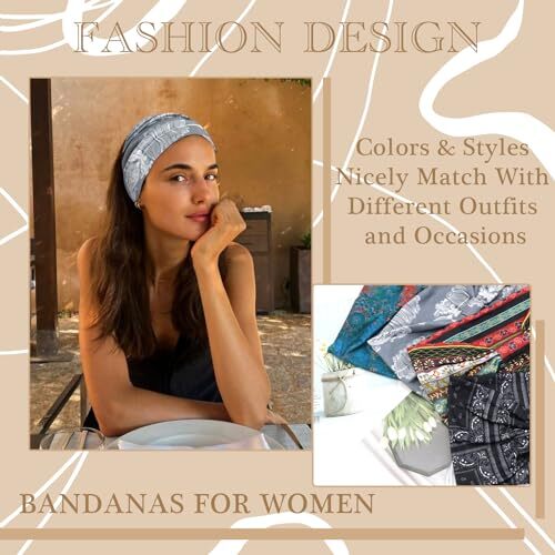 Diademas anchas para mujer moda elásticas boho diademas para mujer estilo 55 - Imagen 5 de 6