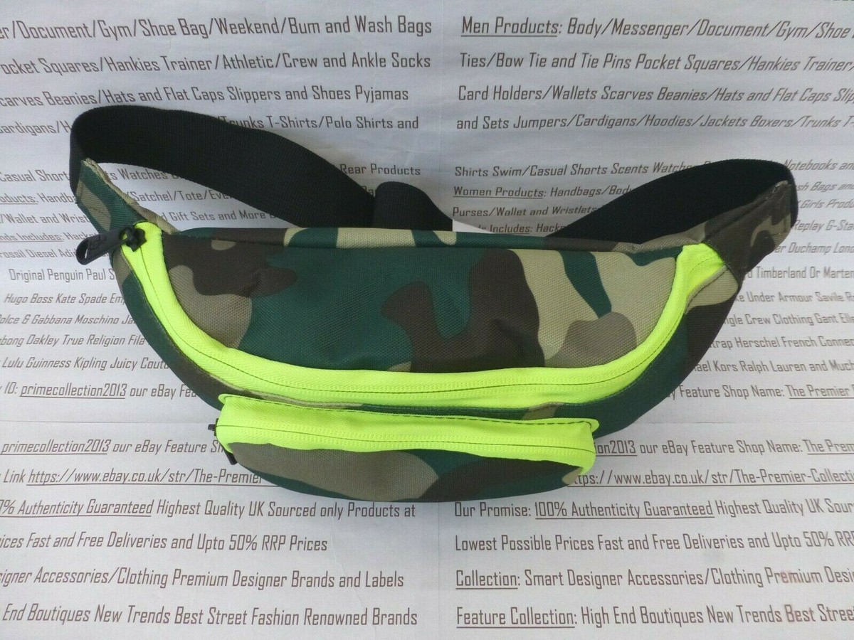 PENGUIN Brand Canvas Bum Bag Mens Green Camo Hip Waist Crossbody Sling Bags  BNWT
