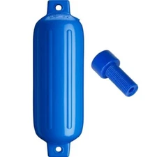 Polyform G-4 Twin Eye Fender 6.5" x 23" Blue with Air Adapter #G-4-BLUE