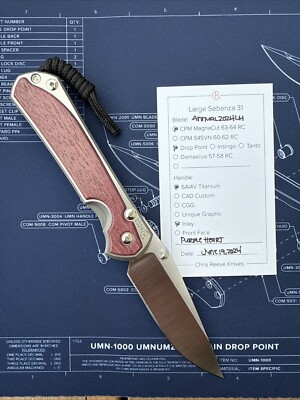 Large Sebenza 31 Annual 2024 LEFT HAND Limited Edition Purple Heart New