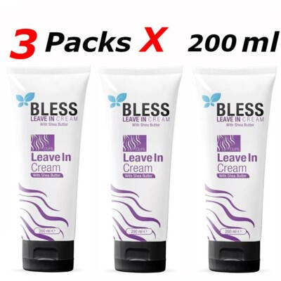 3 X Bless leave in cream with extra Shea butter strengthening Conditioner  200ml