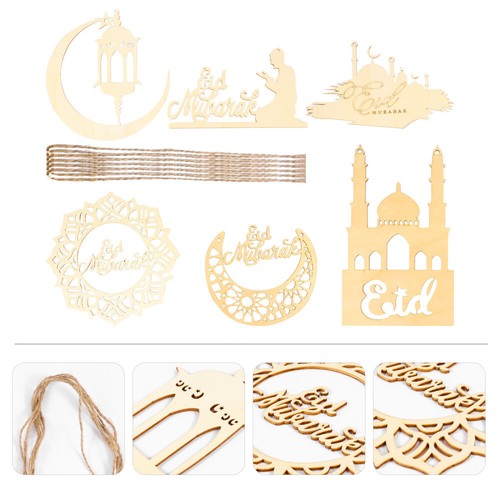 6 Pcs Ramadan Mubarak Eid Decor Islam Muslim Party Hanging Decor