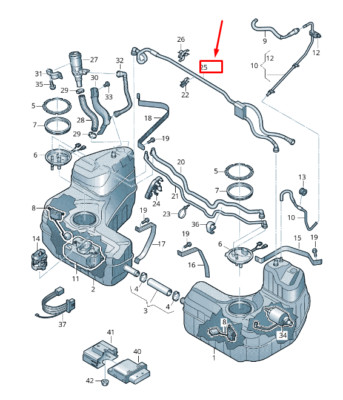 New AUDI R8 4S Fuel Tank Breather Line 4T7201167C