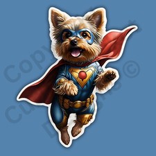 Superhero Yorkie Yorkshire Terrier Dog Breed Funny 3" Vinyl Sticker