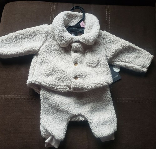 NWT boys Modern Moments Gerber tan sherpa fleece 2 piece outfit set size 0-3