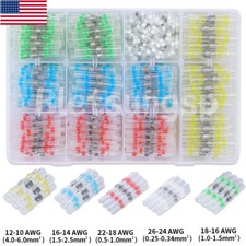 240Pcs Solder Seal Sleeve Heat Shrink Electric Butt Wire Connectors Terminal Kit