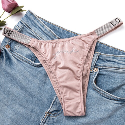 Women Sexy Thongs Briefs T-back Knickers Rhinestone G-String Breathable Comfort - Picture 11 of 24