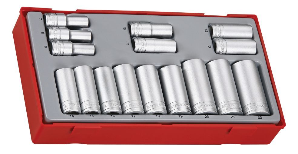 Teng Tools TT3816 16 Pezzi 1cm Drive Profondo 6 Presa Punto Set