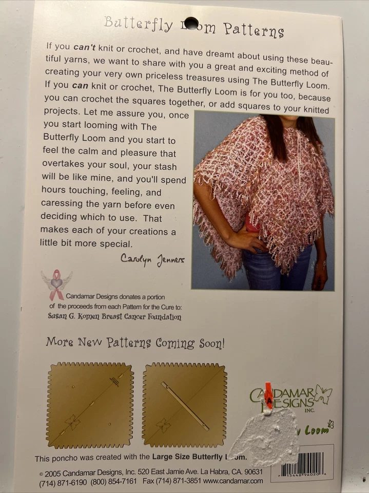 Lion Brand Yarns The Butterfly Loom Pattern Booklet Pink Perfection Poncho - Image 4 of 4