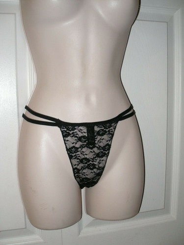 Mutandine donna XL nere pizzo perizoma perizoma doppio cinturino fascia vita unica - Foto 2 di 10