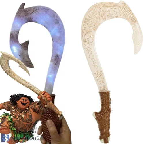 Cartoon Moana Fischhaken Messer Cosplay Maui Waffe mit Licht Kinderspielzeug - Bild 2 von 11