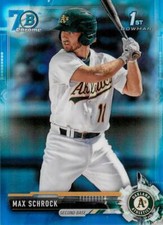 MAX SCHROCK 2017 Bowman Chrome BLUE 70TH REFRACTOR RC #BCP154 Reds 