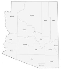 Arizona County Map GLOSSY POSTER PICTURE PHOTO PRINT BANNER 12005